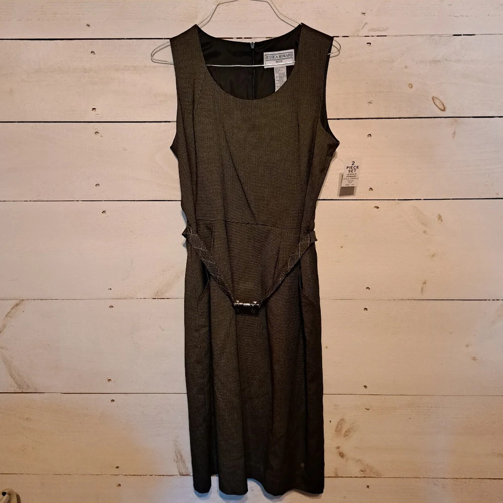Jessica Howard petite two piece belted dress. Size 10. New with tags - Picture 2 of 12